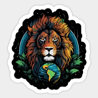 Lion Earth Day Sticker